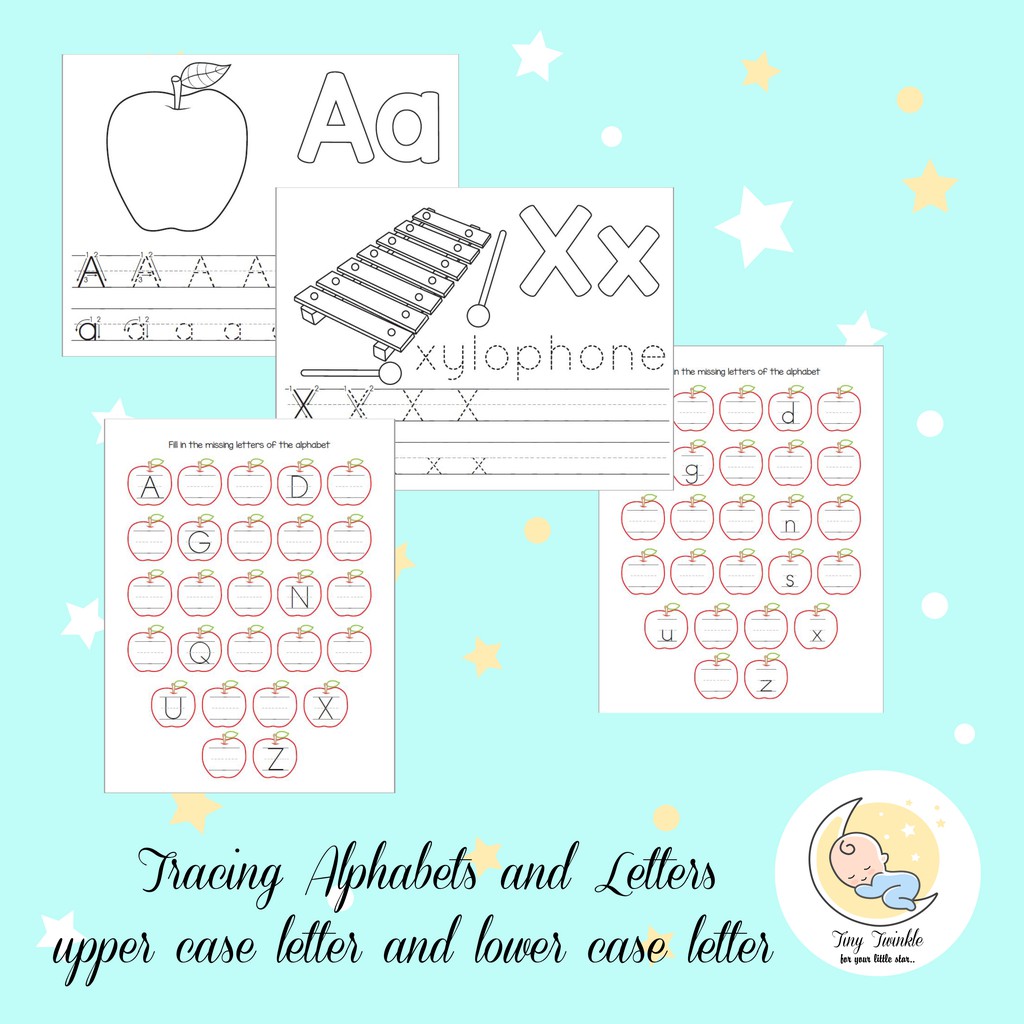 

Tracing For Toddler / Tracing Alphabet / Tracing Number & Shape Full Laminated / Wipe & Clean