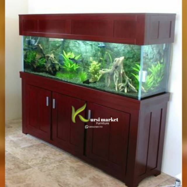 Tempat aquarium minimalis bufet aquarium ikan hias arwana mewah
