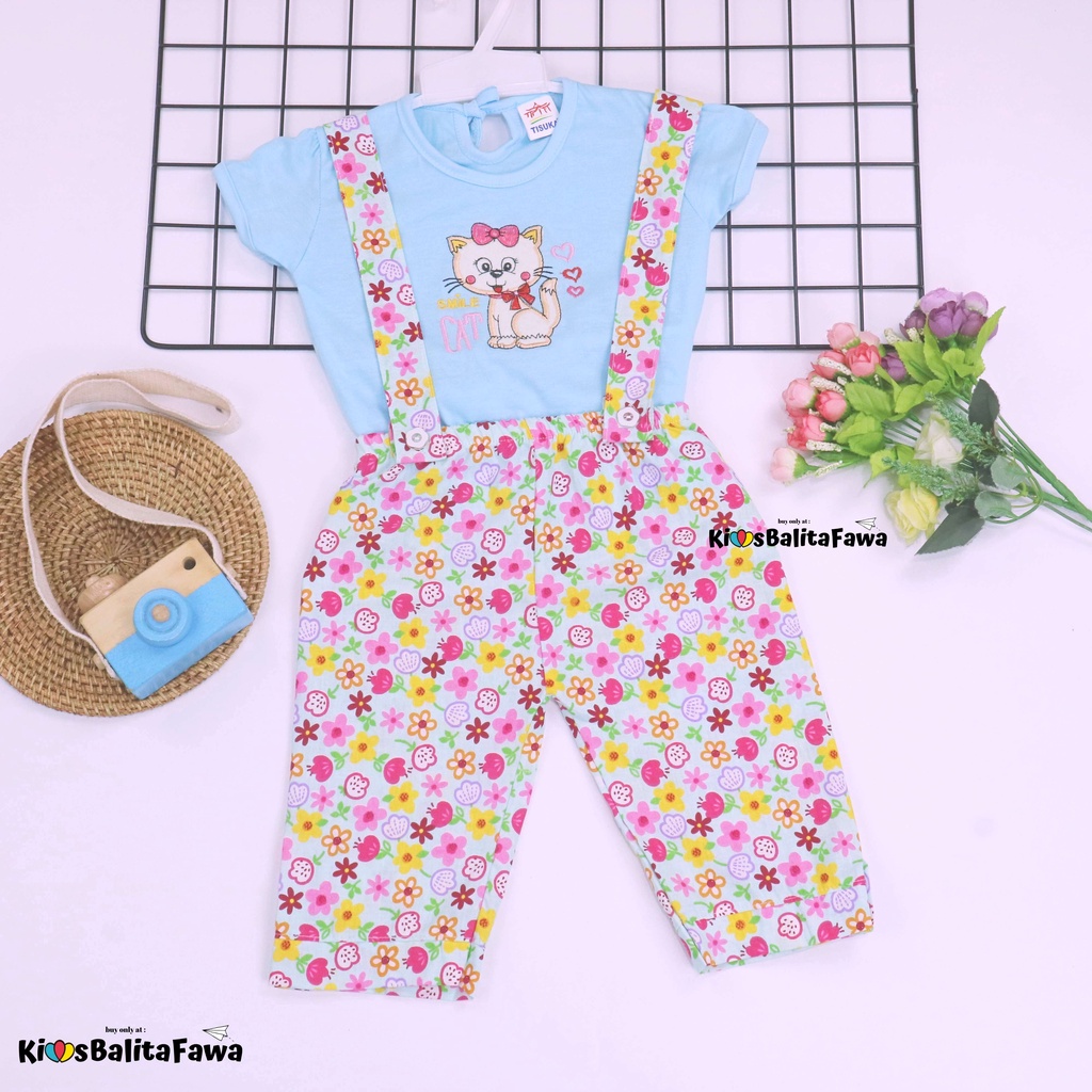 (IMPORT) Setelan Alice uk 1-2 Tahun / Baju Anak PerempuanJumpsuit Bayi Set Kaos Kodok Murah Romper