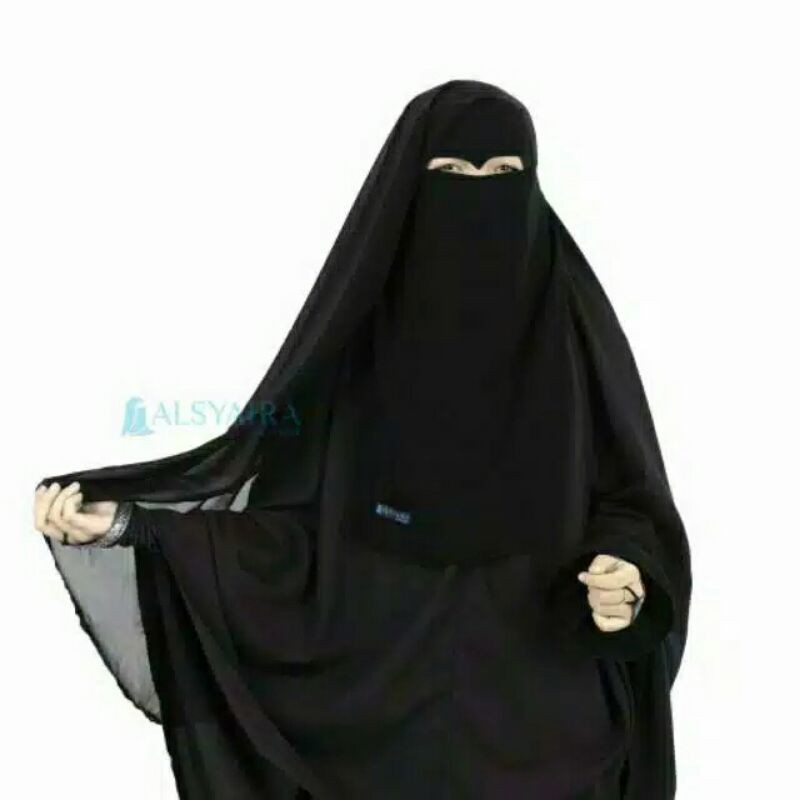 Niqab Yaman eagle Eyes Sifon Silk Jetblack