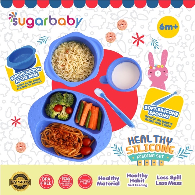 Sugar baby Healthy silicone feeding set (isi 4)