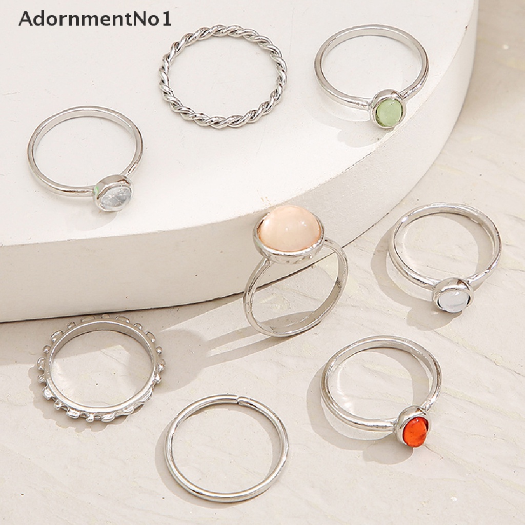 (AdornmentNo1) 8pcs / Set Cincin Buku Jari Aneka Bentuk Gaya Vintage Untuk Wanita