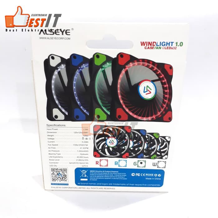 Fan Casing Gaming Cooler Windlight LED 12cm Alseye Sooncool