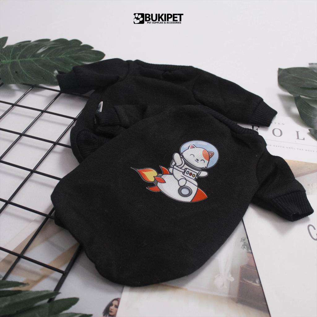 baju kucing anjing kelinci monyet lucu murah aksesoris hewan kecil - DAILY BASIC CREWNECK CATSTRONAUT
