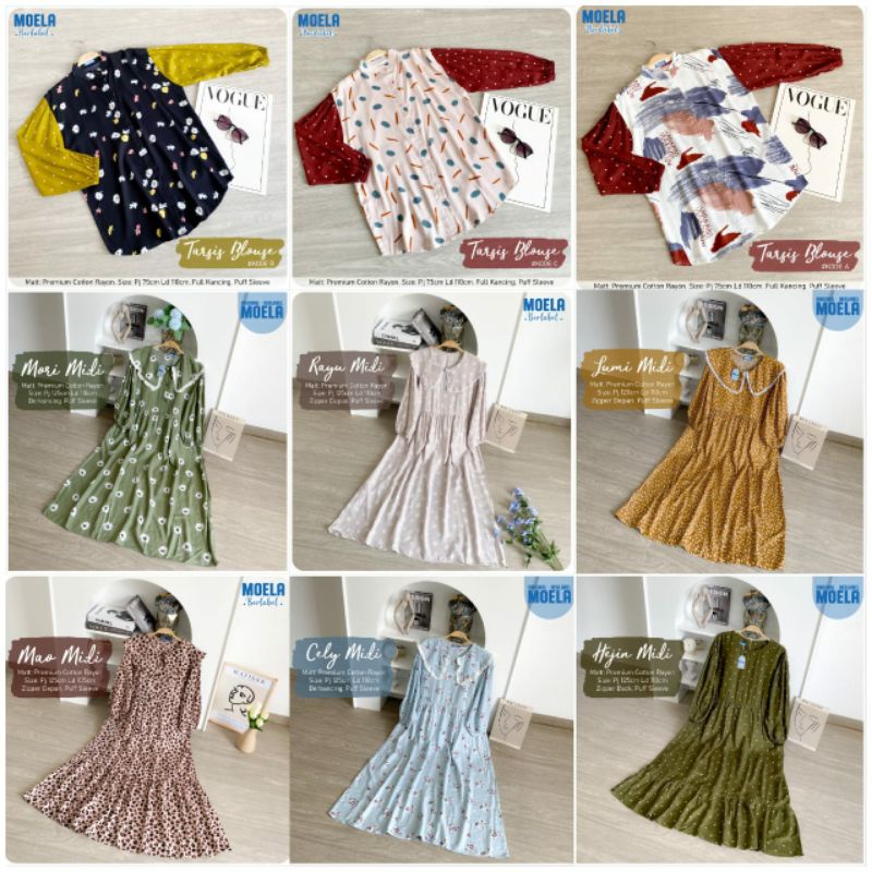 Midi Dress Mori Cely Rimpi Lumi Rayu Mao Hejin