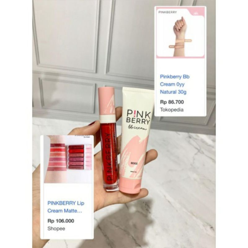 PAKET HEMAT PINK BERRY BB CREAM FREE LIPCREAM