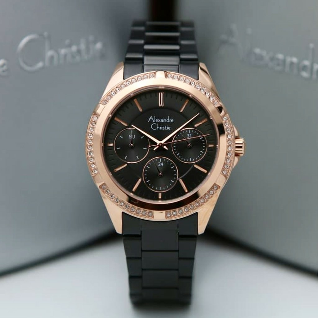 AC alexandre Christie AC 2826 wanita original stainless steel hitam rose gold