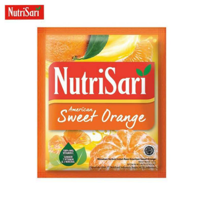 NUTRISARI JERUK PERAS DAN AMERICAN SWEET ORANGE SACHET 11 GRAM