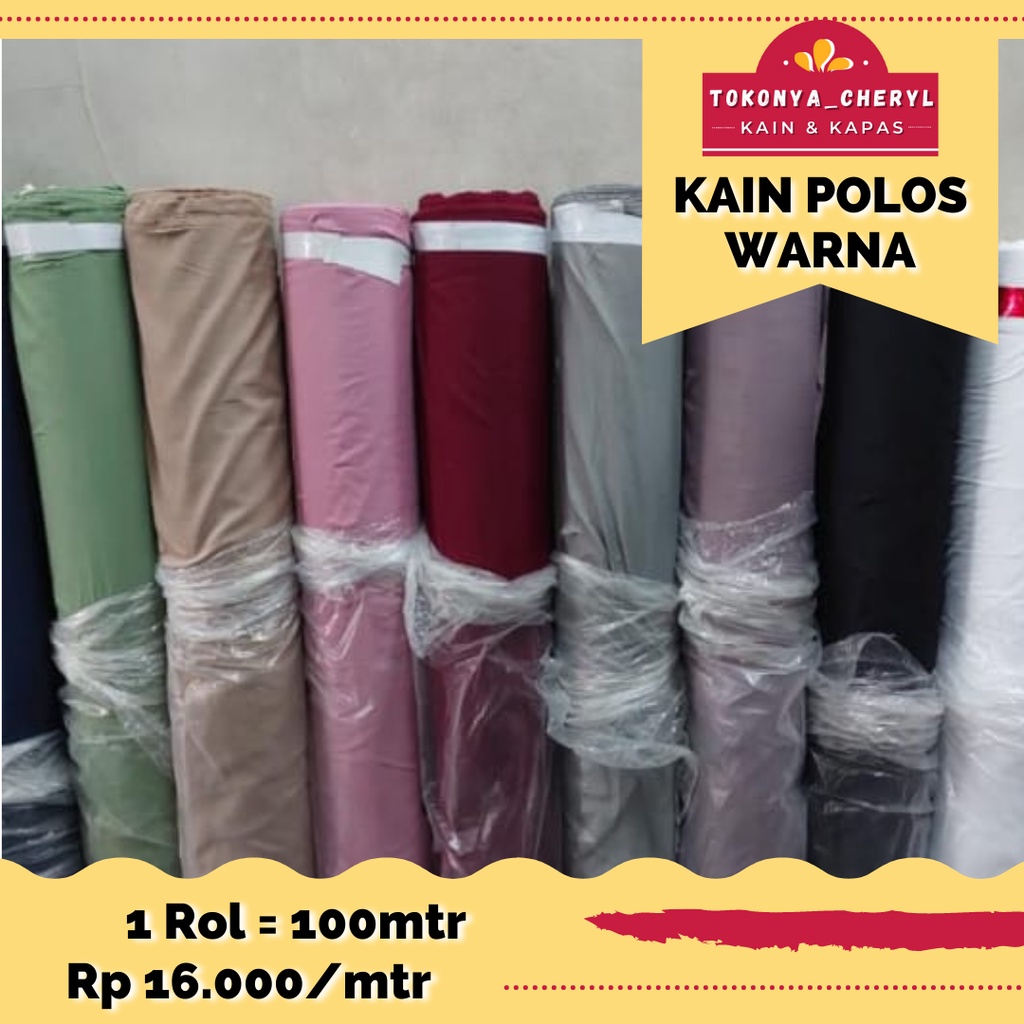 Kain Seprei Katun Disperse / Microtex Polos Warna  - Lebar 240cm x 100mtr