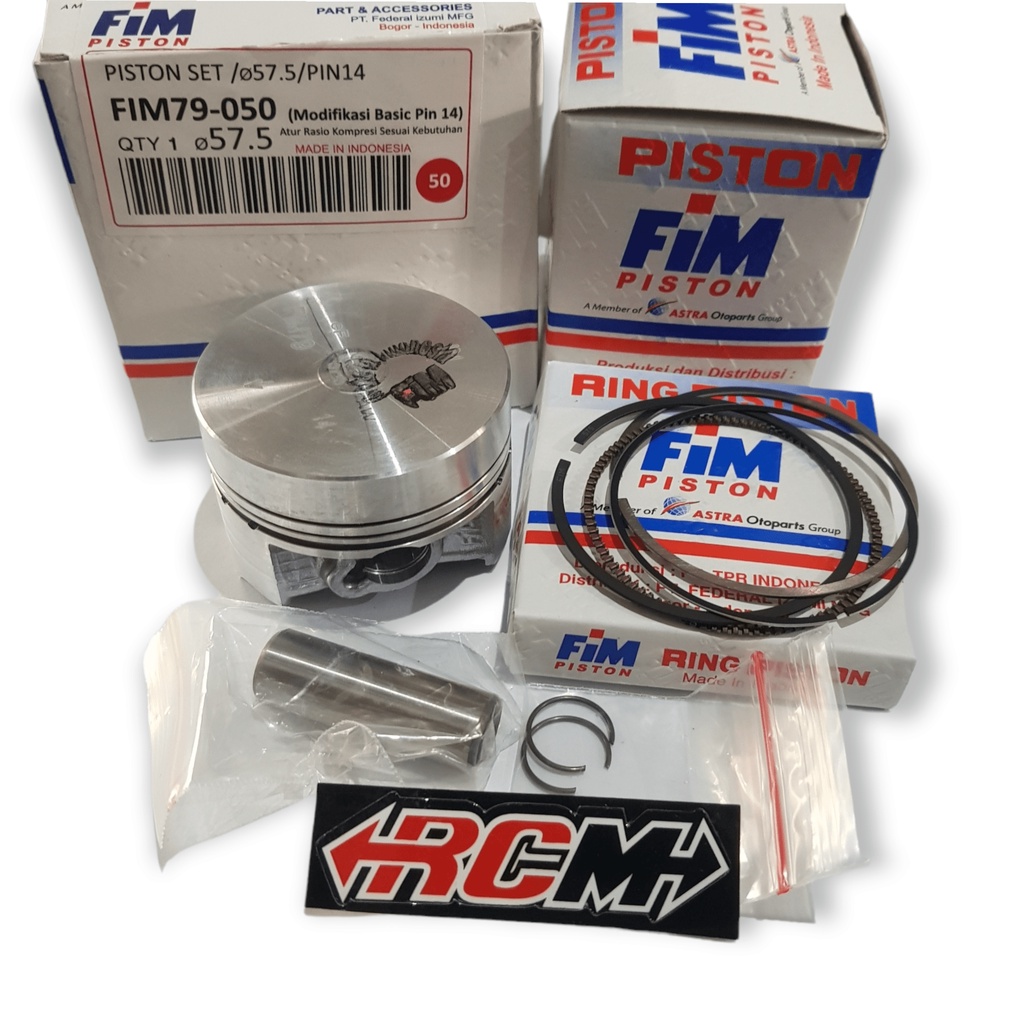 SEKER SEHER PISTON KIT FIM 57.5 PIN PEN 14 CUSTOM DOME MENTAH FIM79 MODIFIKASI ORI ORIGINAL FIM ASLI