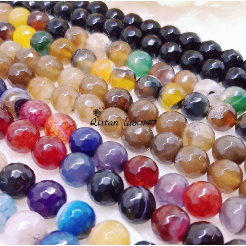 agate cutting 10mm serian warna gelap