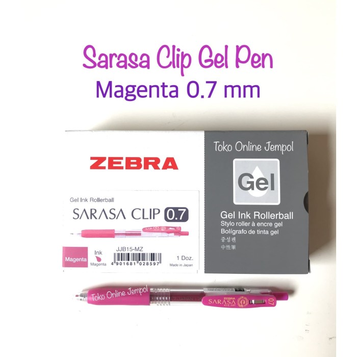 

Murah Pulpen Sarasa Zebra Clip 0.7 Magenta Gel Pen Jjb15-Mz Ink Atk0819Sr Limited