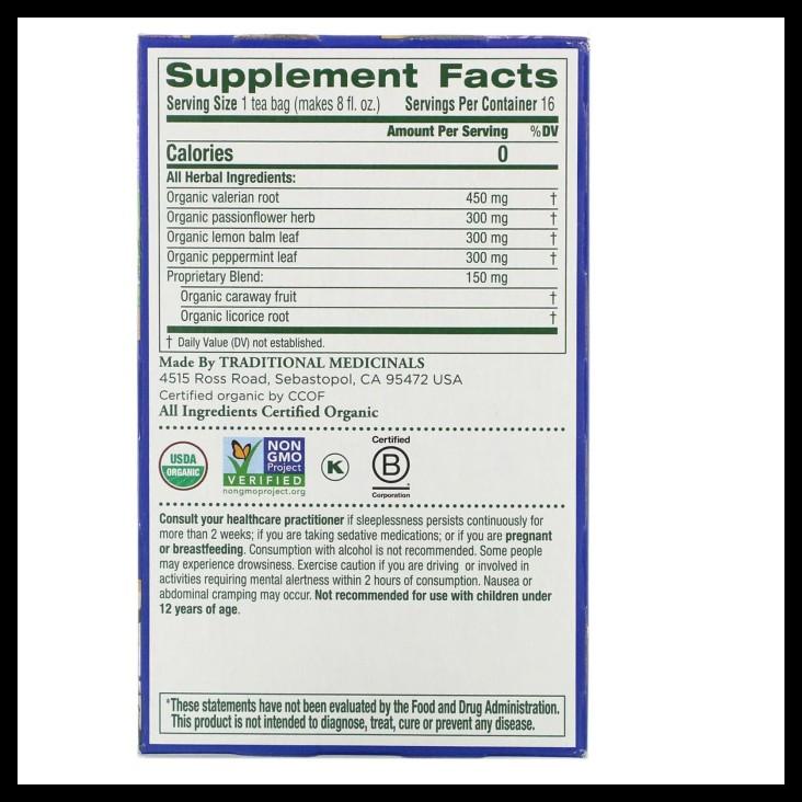 

DISKON TERBATAS !!! TRADITIONAL MEDICINALS ORGANIC NIGHTY NIGHT EXTRA TEA VALERIAN TERLARIS