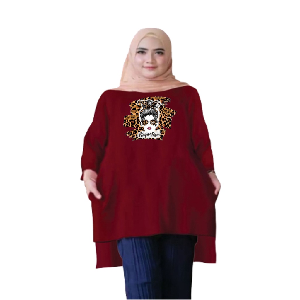 Tunik Atasan Wanita Jumbo Super Mom 02 XXL/Baju Muslim/Blouse Jumbo