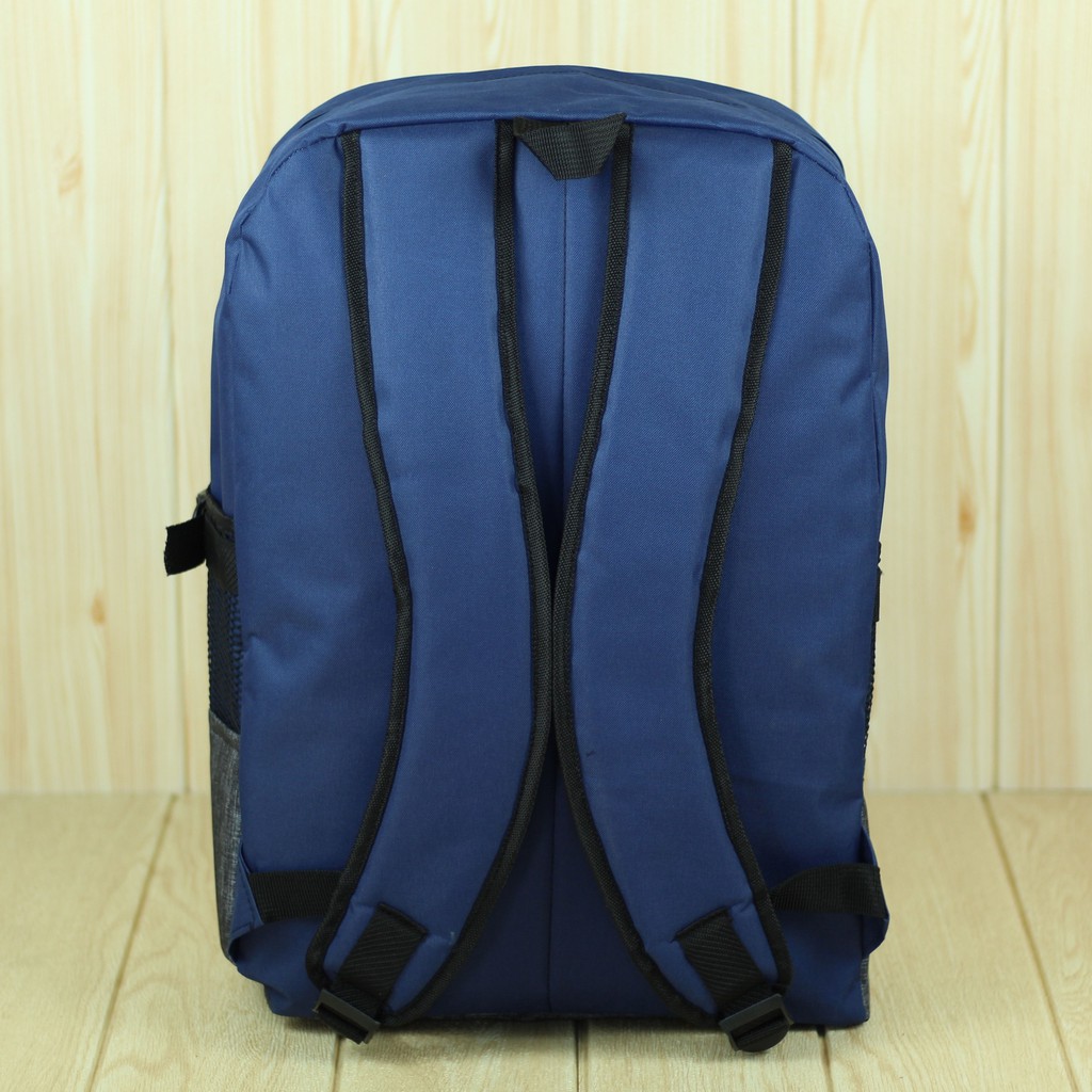 Tas Ransel Model Distro Miring Navy Abu Back Pack Wanita Pria Unisex