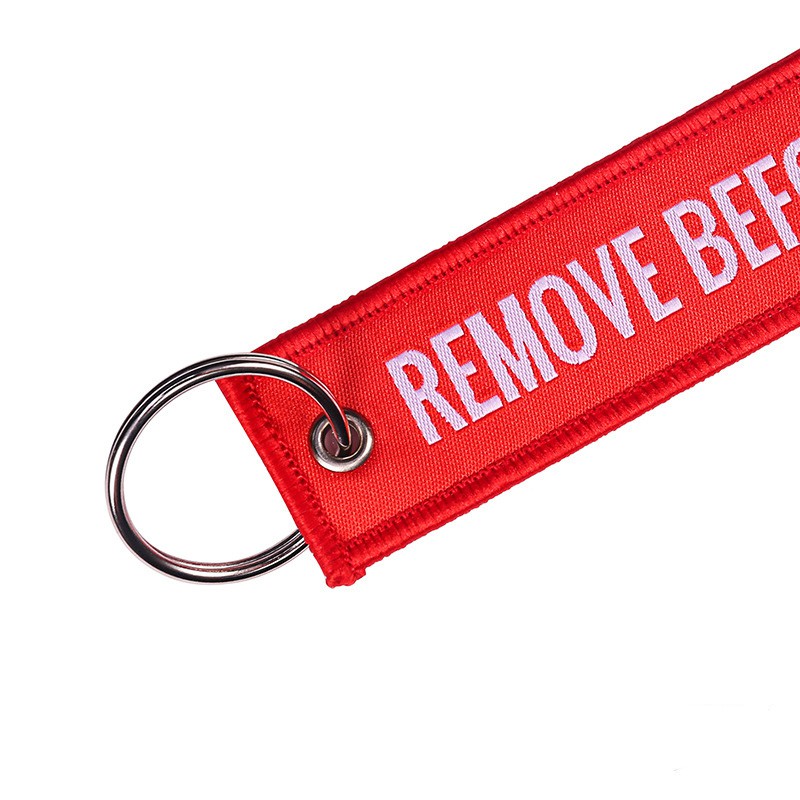 Hbid Glory Gantungan Kunci Bordir Tulisan Remove Before Flight Bahan Polyester Ukuran 13x3cm