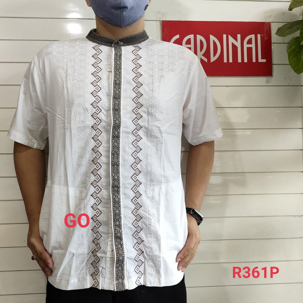 gos L CARDINAL KEMEJA KOKO Taqwa Pakaian Pria Original Baju Muslim Salur Lengan Pendek Kekinian