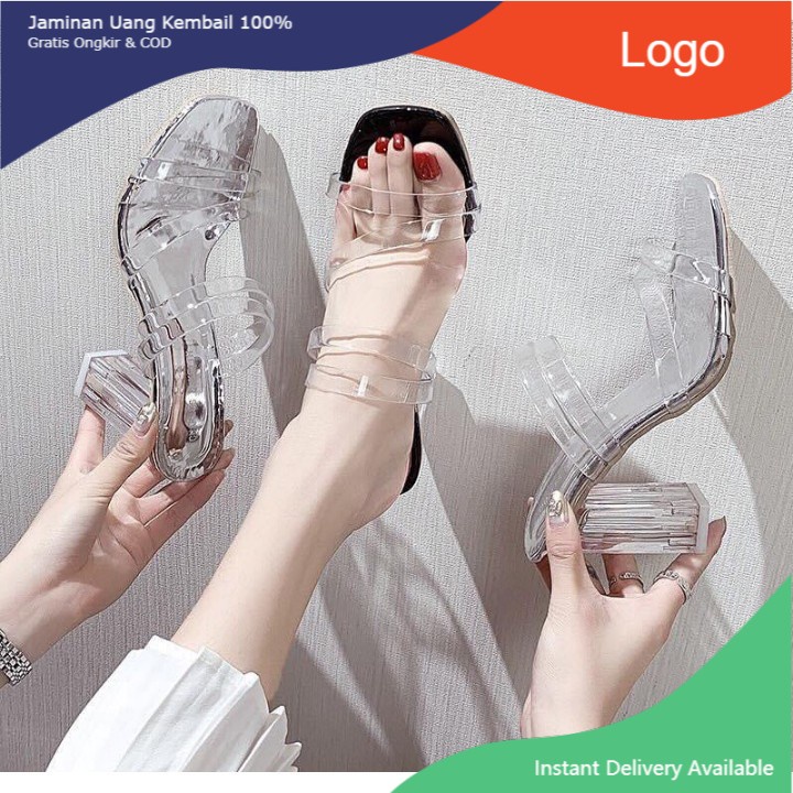 High Heels Hak Kaca Andini Jelly New Remaja