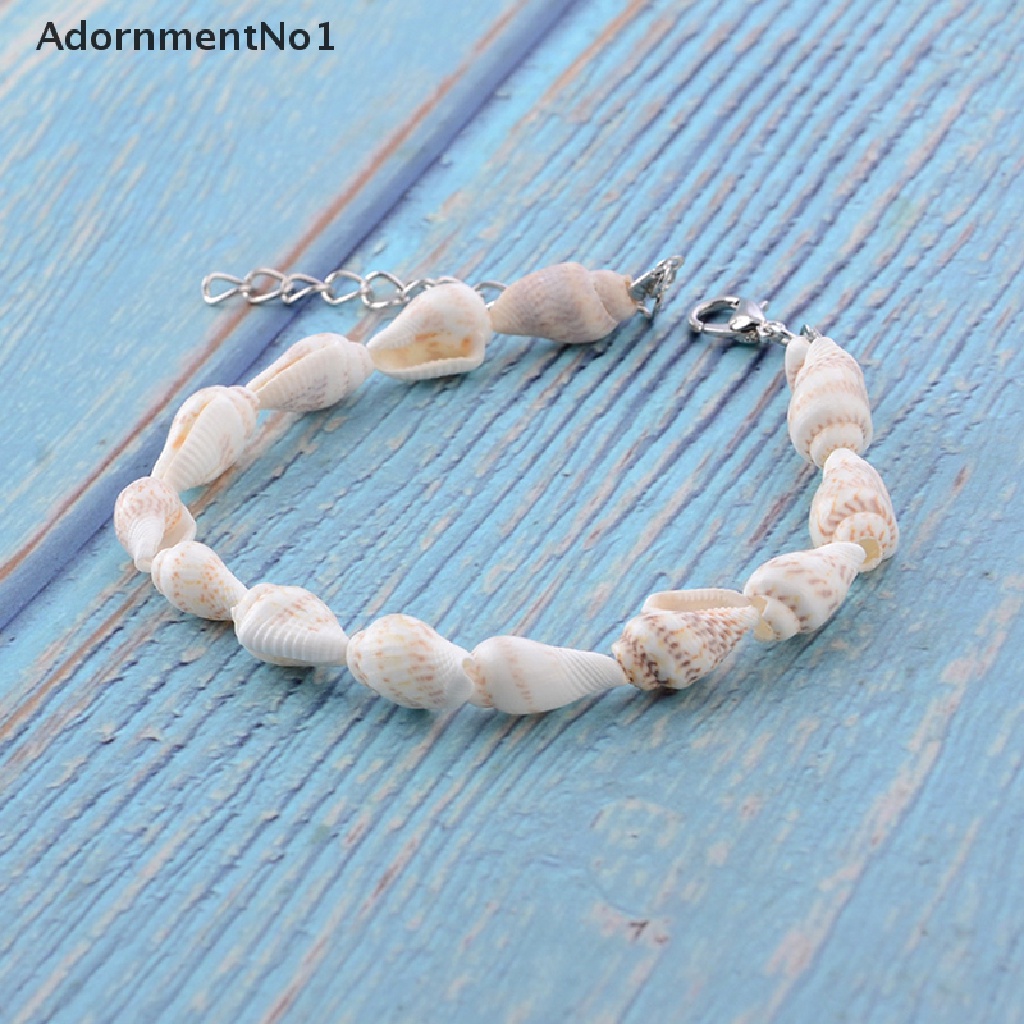 (AdornmentNo1) 2pcs / Set Gelang Kaki Wanita Desain Kerang Untuk Pantai / Hadiah