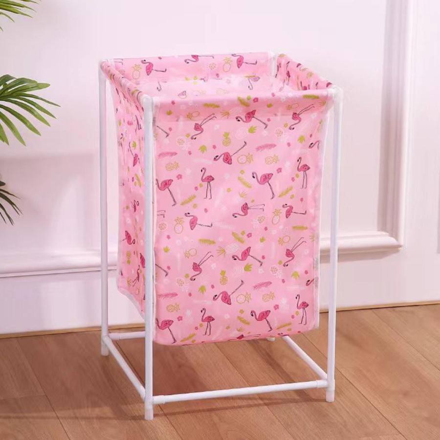 EM Keranjang cucian stand baju kotor laundry basket bahan Oxford asli