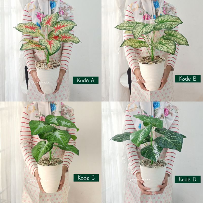 ARTIFICIAL PLANTS tanaman hias plastik TANAMAN KELADI SIKAS PHILODENDRON SEMI LATEX