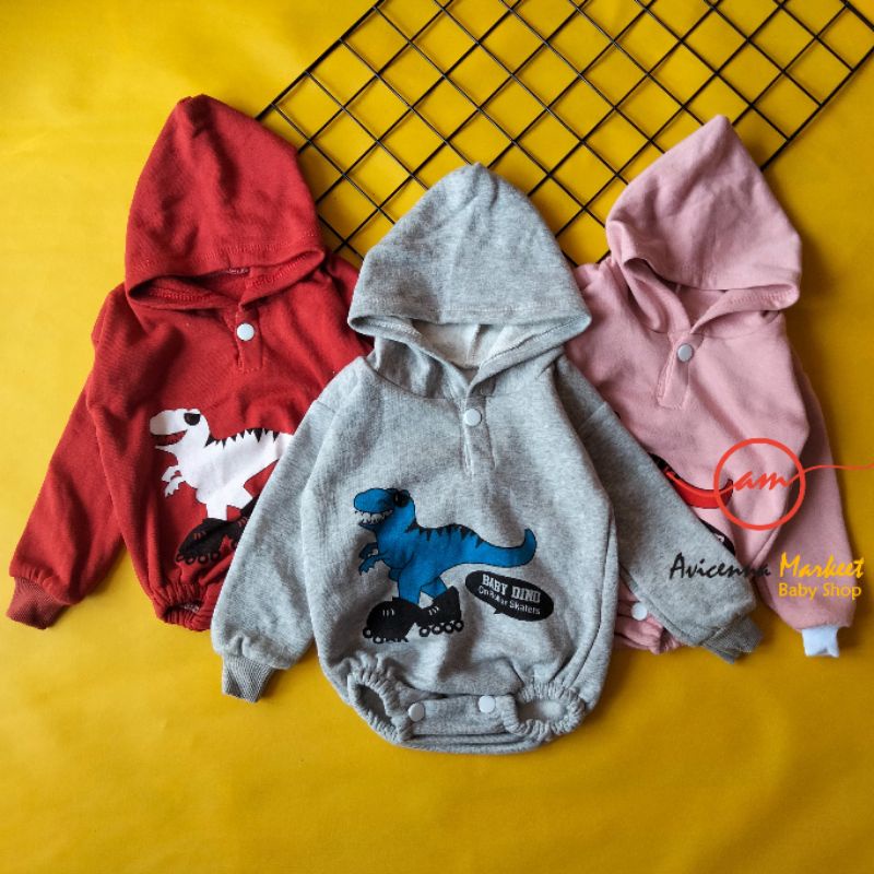 jumper bayi / baju kodok bayi fleece 0-6 bulan