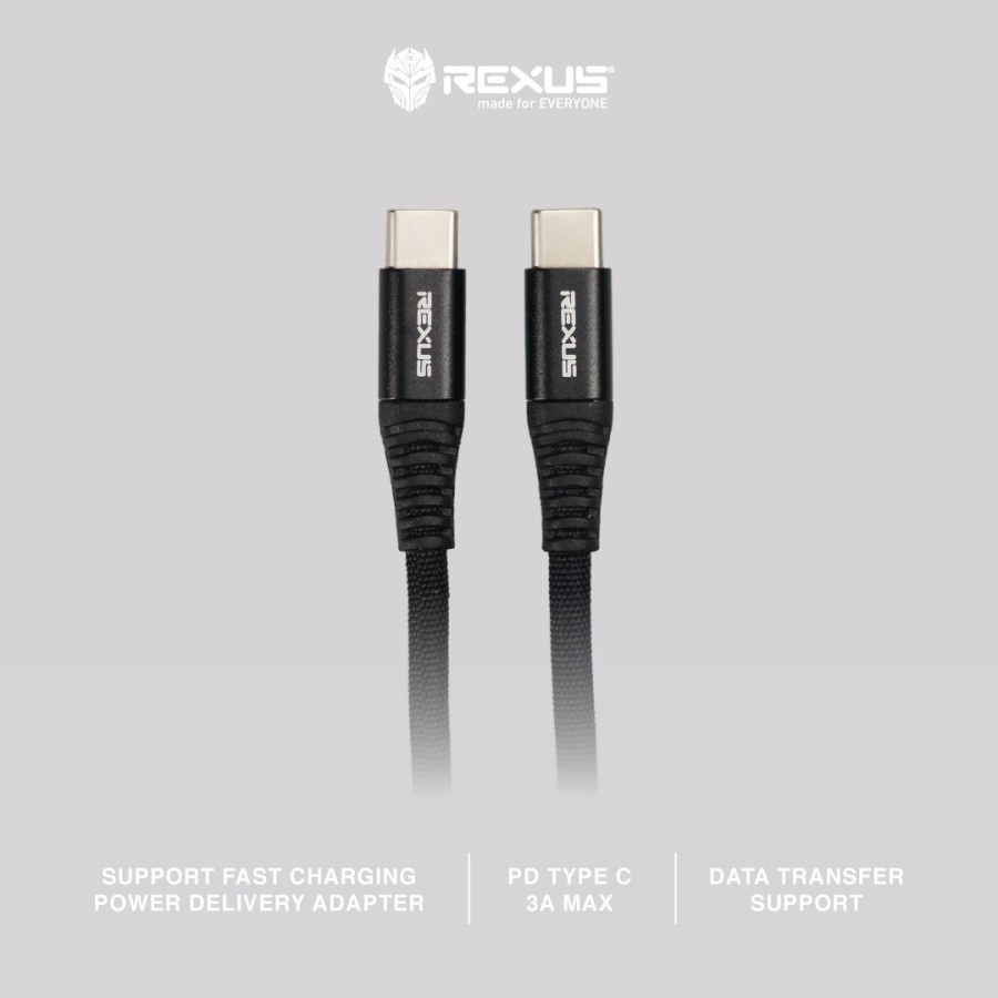 Kabel Data REXUS PREMIUM CB-160P TYPEC to Type-C PD 60W 1M