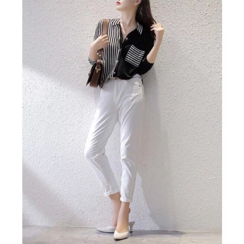 READY KEMEJA ZARRA BASIC TRIPE KNIT IMPORT