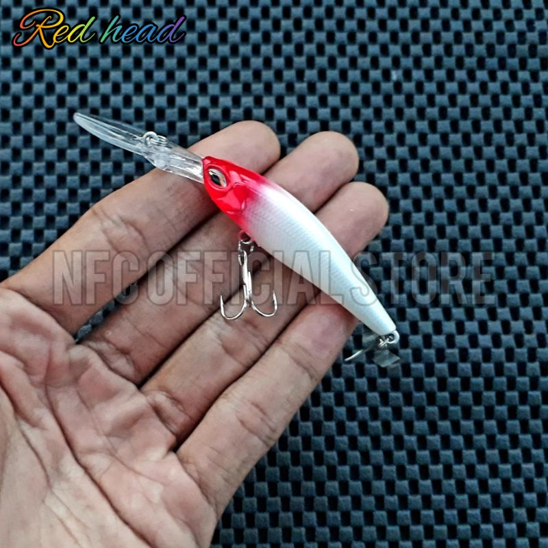 Lure minnow FLOATING lidah panjang Blackbass, Panjang body 6 cm panjang lidah 3 cm berat 6 gram