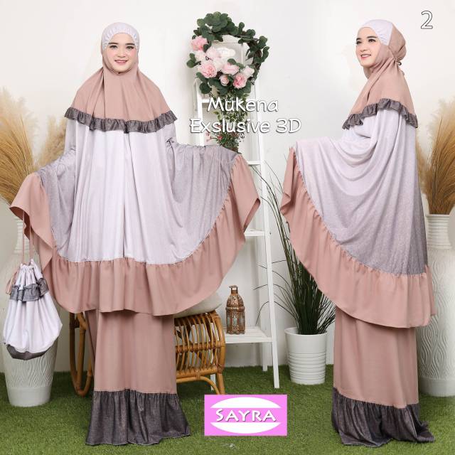 Mukena Premium Exclusive 3D ORIGINAL Sayra