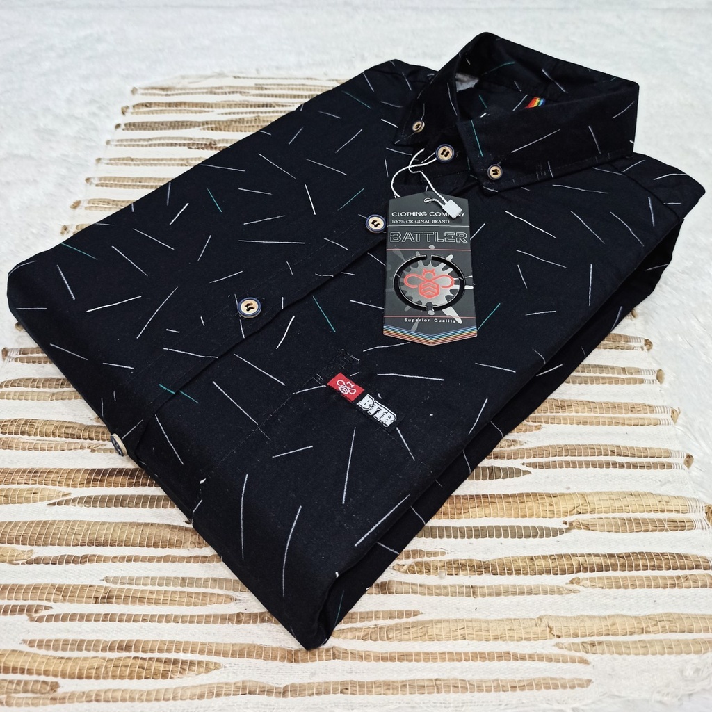 Kemeja Pria Motif Pria Cowok Lengan Pendek Bunga Formal Casual Murah Slimfit All Size M L XL Bagus