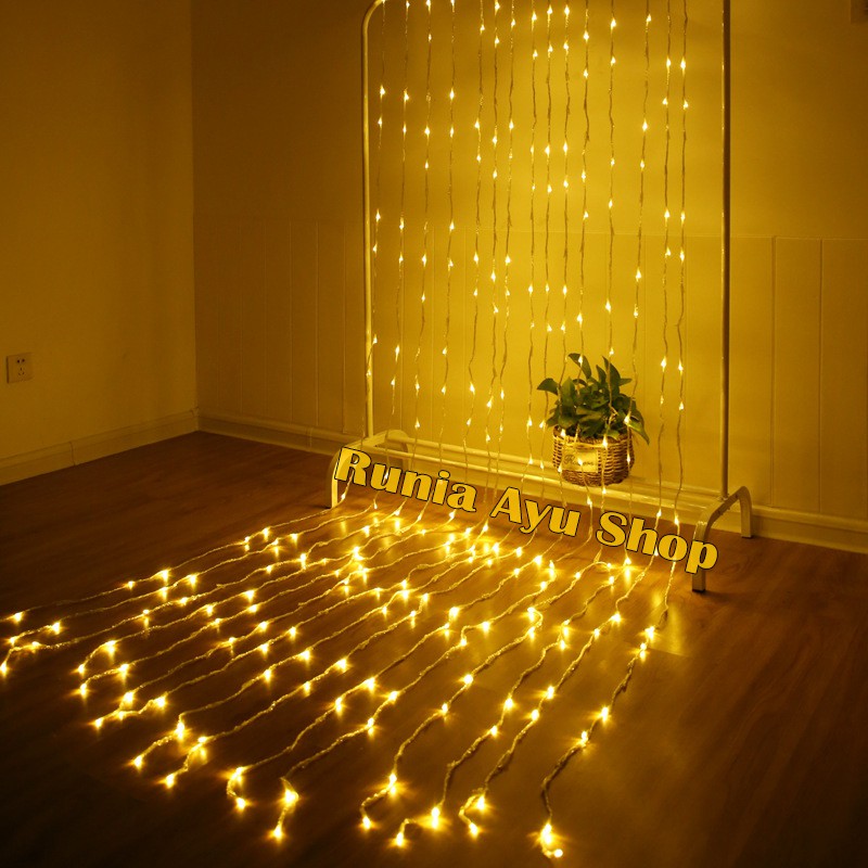 Lampu Air Terjun Lampu Tirai Air Terjun Lampu Tirai Hujan 3x3 320 LED