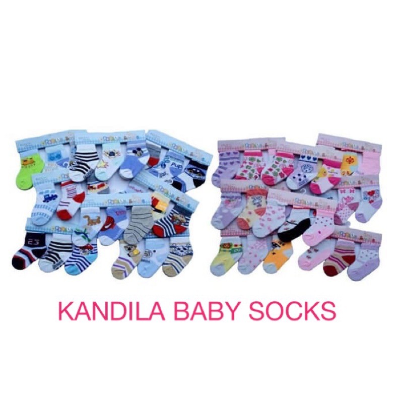 SOREX / KANDILA Kaos Kaki Bayi 3in1 - Baby Socks isi 3 pasang Motif Boy / Girl 0-6 / 0-12 Bulan