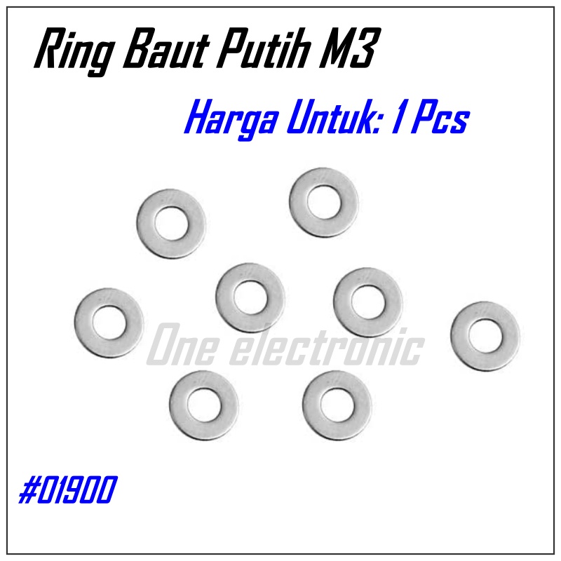 10 Pcs Baut Ring M3 diameter 9mm Ring Washer Plat Bulat Putih Lubang Skrup Baut 3mm