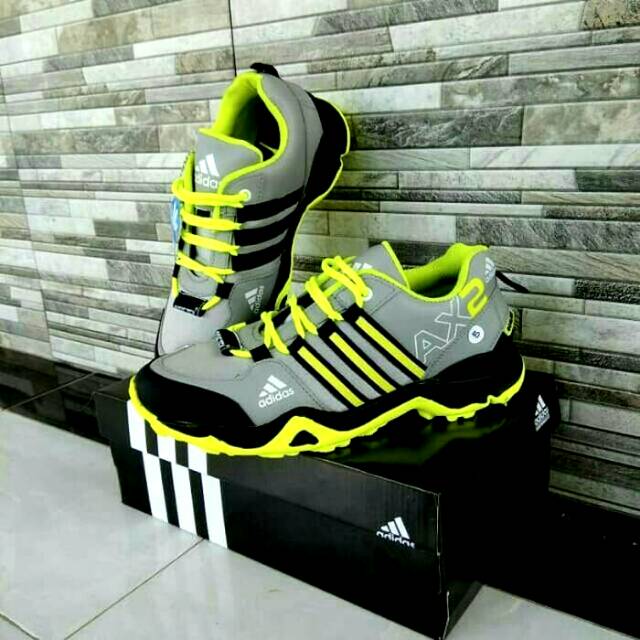 SEPATU ADIDAS PRIA,SEPATU AX2 GO TREX GREY GREEN HIJAU STABILO HARGA MURAH