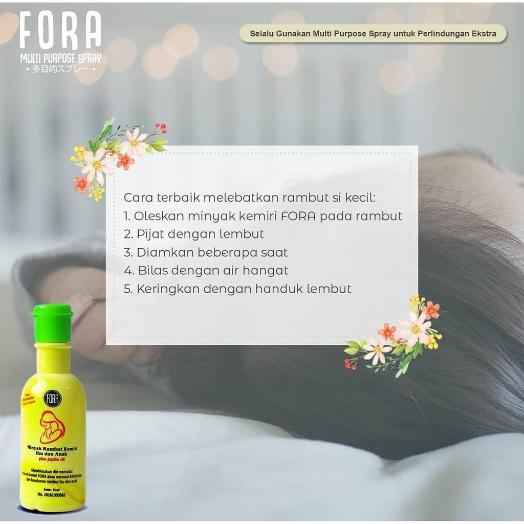 homimart I Minyak Kemiri Murni + Jojoba Oil Penumbuh Rambut dan Alis FORA BPOM 65ml