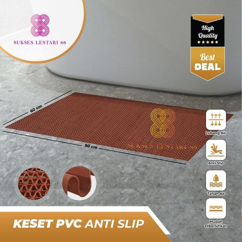 Keset Karpet PVC Anti Slip 60 x 90 - Jaring