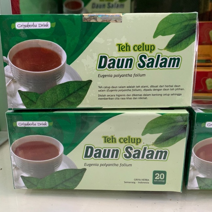 Teh Herbal Daun Salam khasiat ampuh mengobati asam urat rematik darah tinggi nyeri sendi dengan teh daun salam