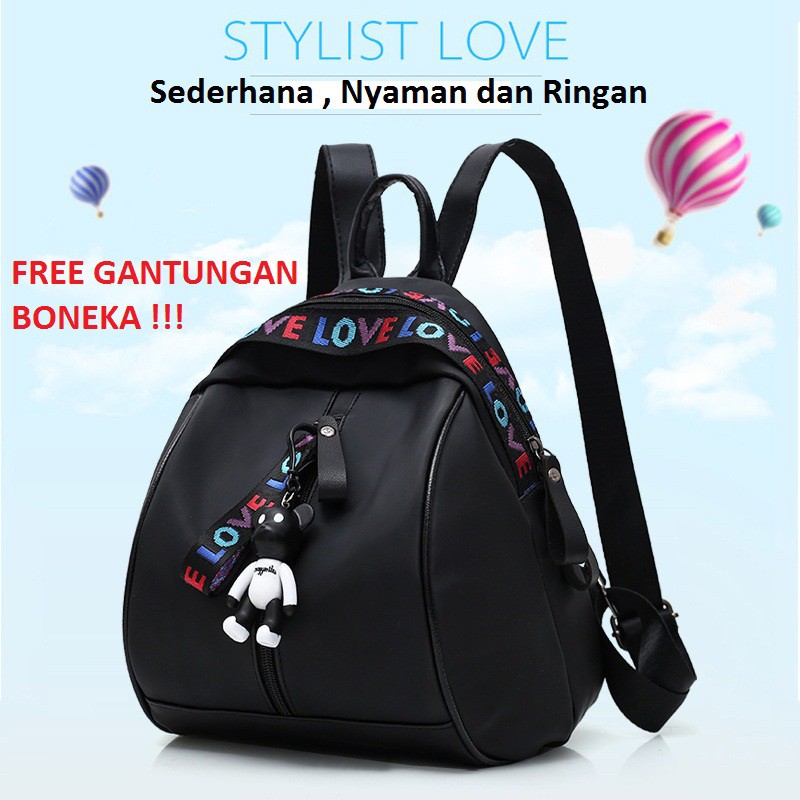 FS-2806 BACKPACK IMPORT KOREA STYLE / TAS WANITA MURAH (FREE GANTUNGAN BONEKA)