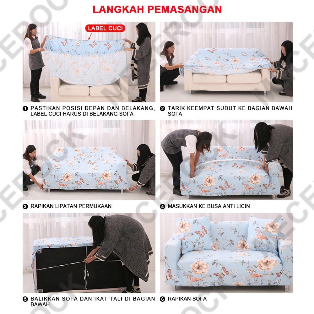 Cover Sofa Sarung Pelindung Sofa 1/2/3/4 Seater Sofa Cover Elastic Sarung bantal sofa