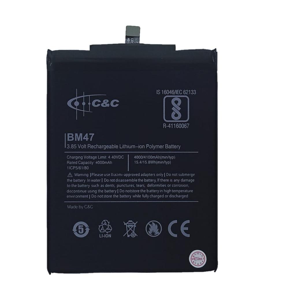 (TWS) Batre Baterai Battery Xiaomi Redmi 3/3S/3pro/4X BM47 Merk C&C • BET.19Au22d