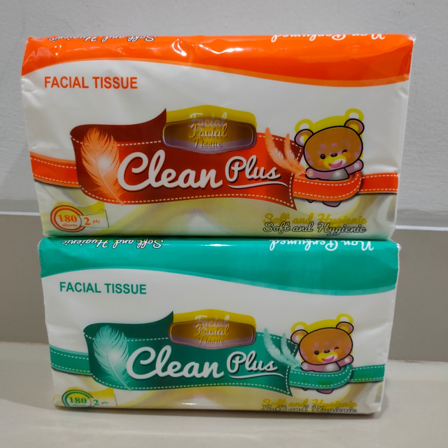 Clean Plus Facial Tissue 2 Ply 180 Sheet Kualitas Tissue NICE-1