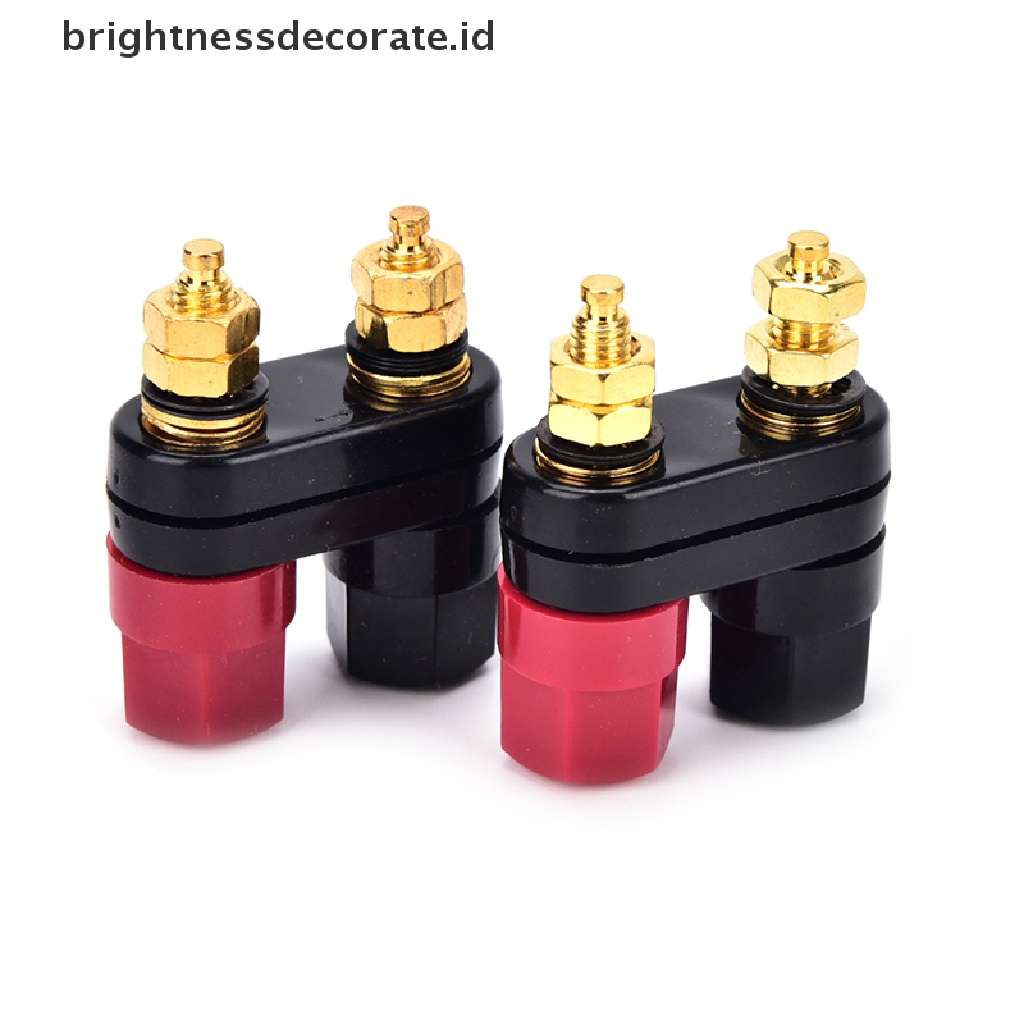 2 Pcs Konektor Terminal Banana Plugs Warna Merah Hitam Untuk Amplifier Binding Post