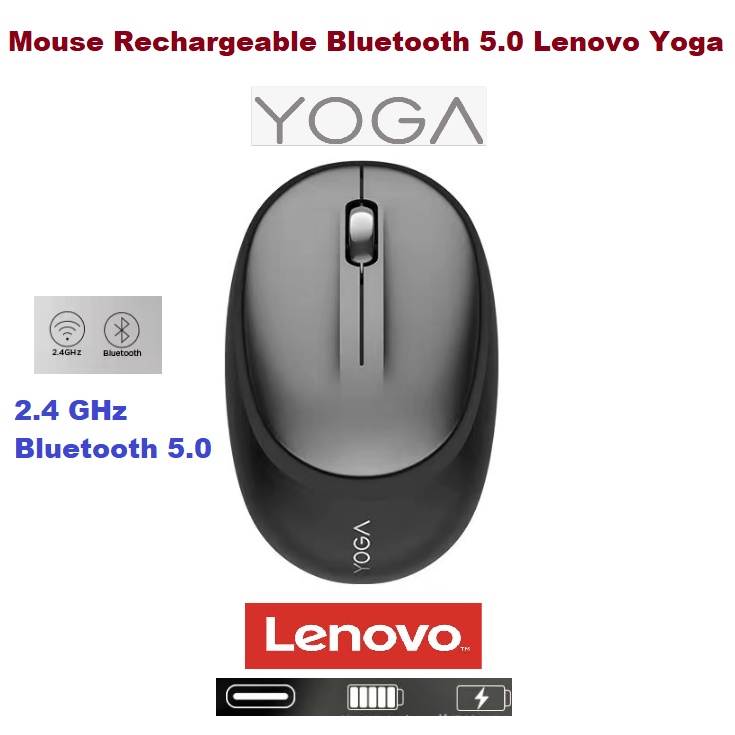 Mouse Rechargeable Bluetooth 5.0 Lenovo Yoga Thinkpad M5 Original