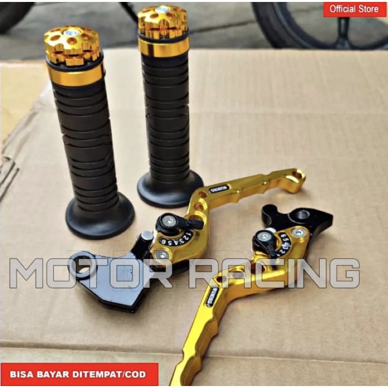 [PROMO] Handle REM dan KOPLING Stelan Variasi Motor FULL CNC Yamaha Vixion Old New RX King Scorpio Xabre R15 V3 New - GOLD HARGA 1 PAKET