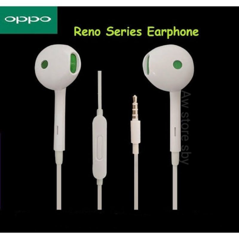 Headset oppo Original  Earphone oppo A52 A33 A53 A91 A92 A54 A74 Reno 2 2F Reno 3 Reno 4 Reno 5