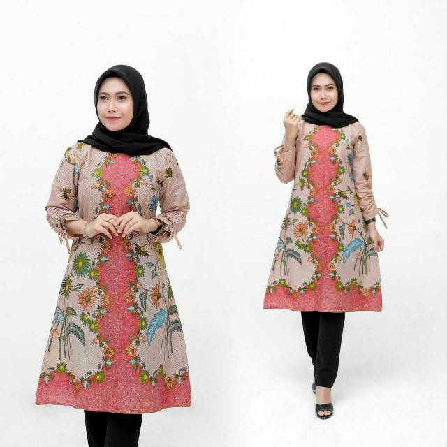 Tunik Batik Wanita Motif Encim Pink