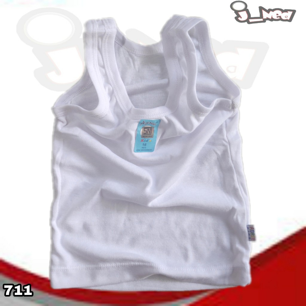 J711 Agree Singlet Kaos Dalam Anak Unisex Size 14 - 36 (Usia 1 - 15 th)