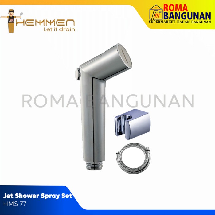 Hemmen HMS 77 Jet Shower Spray Rain Shower Set - Chrome