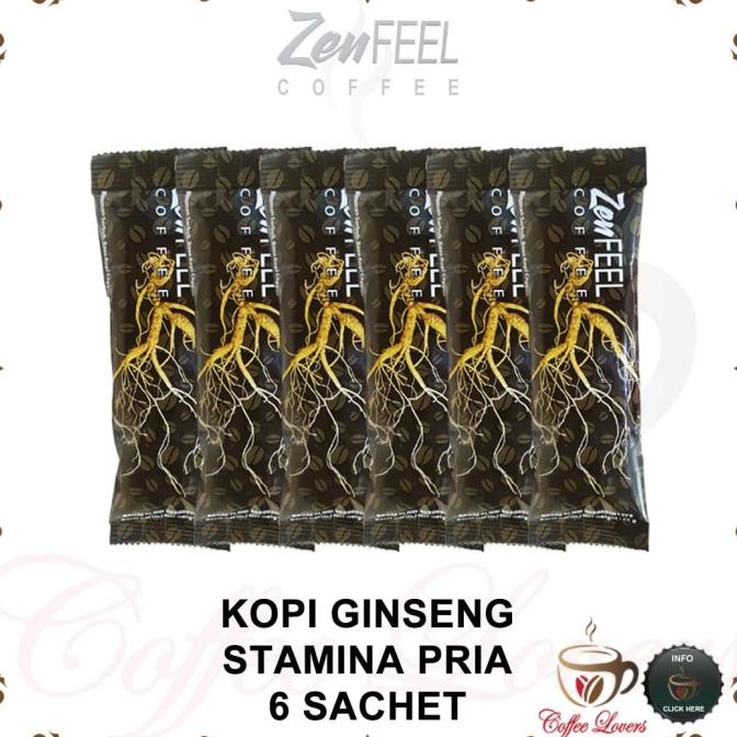 TERLARIS ZENFEEL COFFEE ZEN FEEL KOPI GINSENG STAMINA 6 SACHET Murah